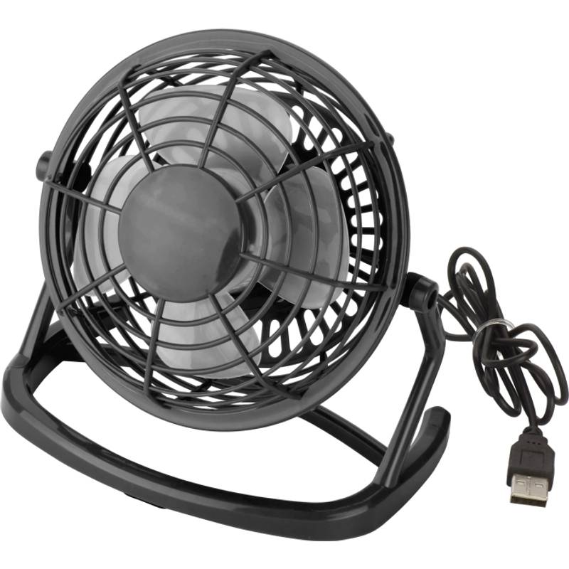 FANUS plastový stolový ventilátor s pripojením USB, čierna